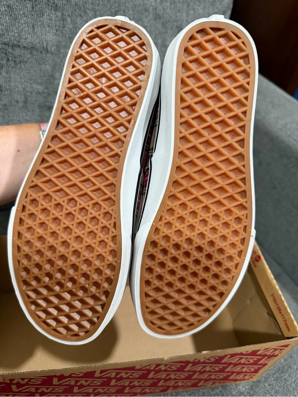 VANS AUTHENTIC Plaid Tan LOW TOP SNEAKER NIB VN000EGATAN Men’s 5.5 Womens 7